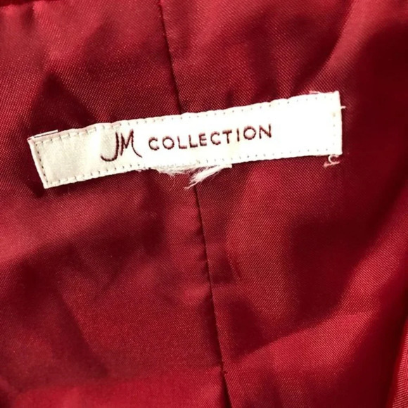 JM Collection Red Vegan Suede Jacket Blazer 16W - Picture 4 of 5